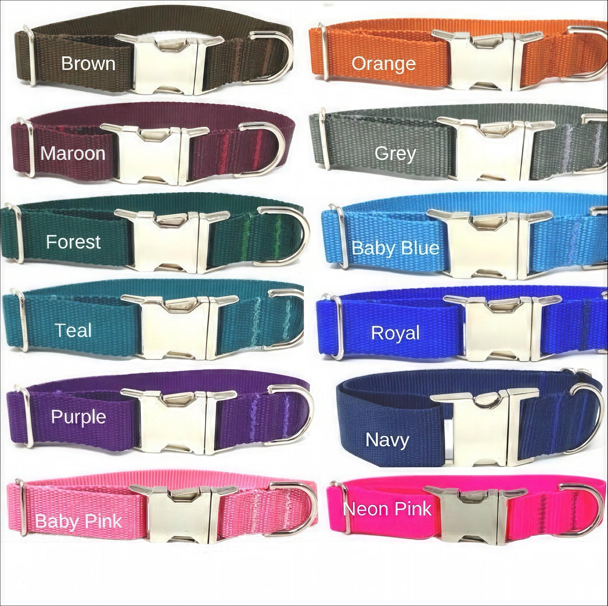 20 Colors, Custom, Dog Collar, Girl, Boy, Personalized, Engraved, Cute, Designer, Puppy, Cat, Pet, Small, Medium, Large, Pink, Purple, Green