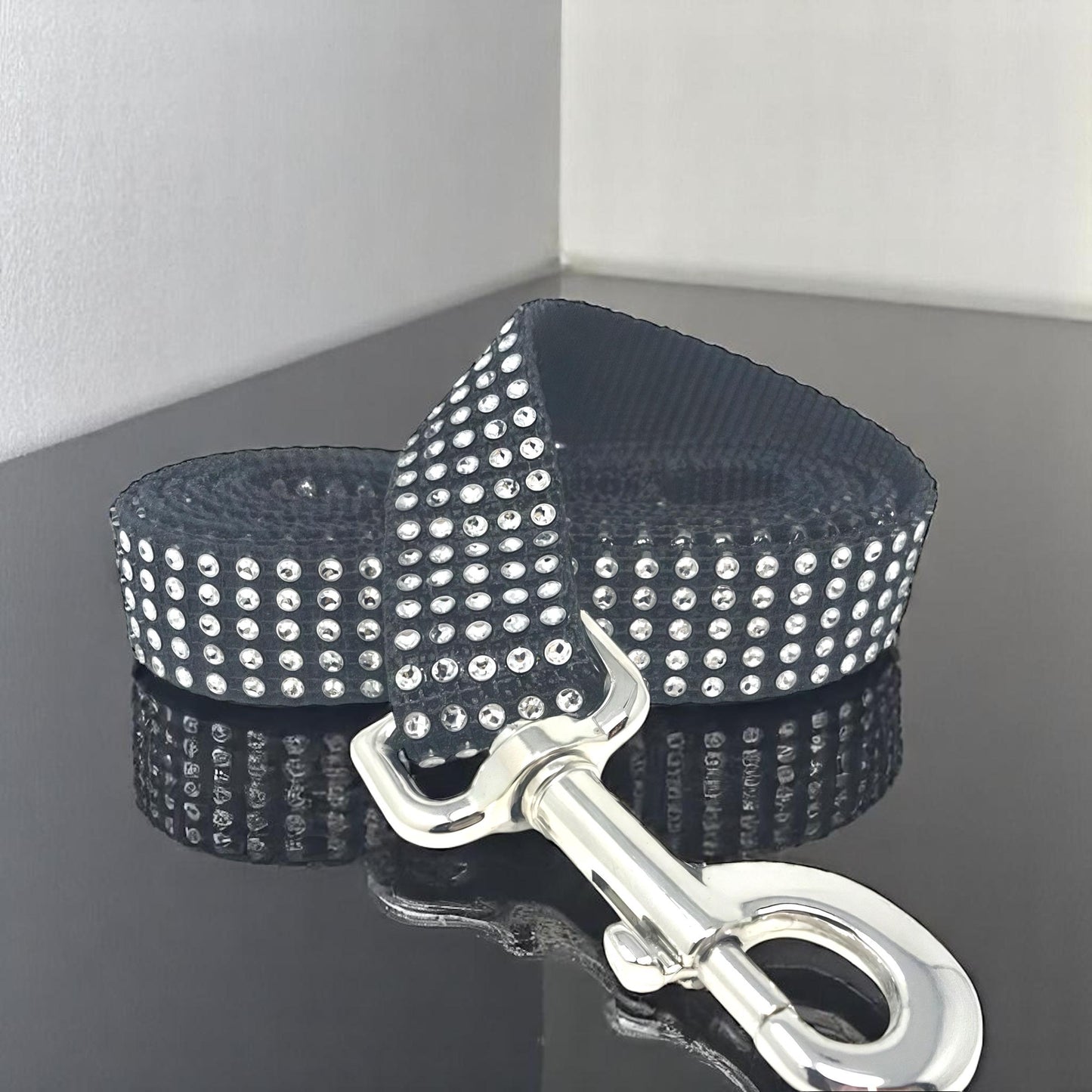 Black, White, Rhinestone, Bling, Sparkly, Fancy, Dog Leash, Lead, Boys, Girls, Fancy, Glam, Wedding, Puppies, Small, Medium, Large