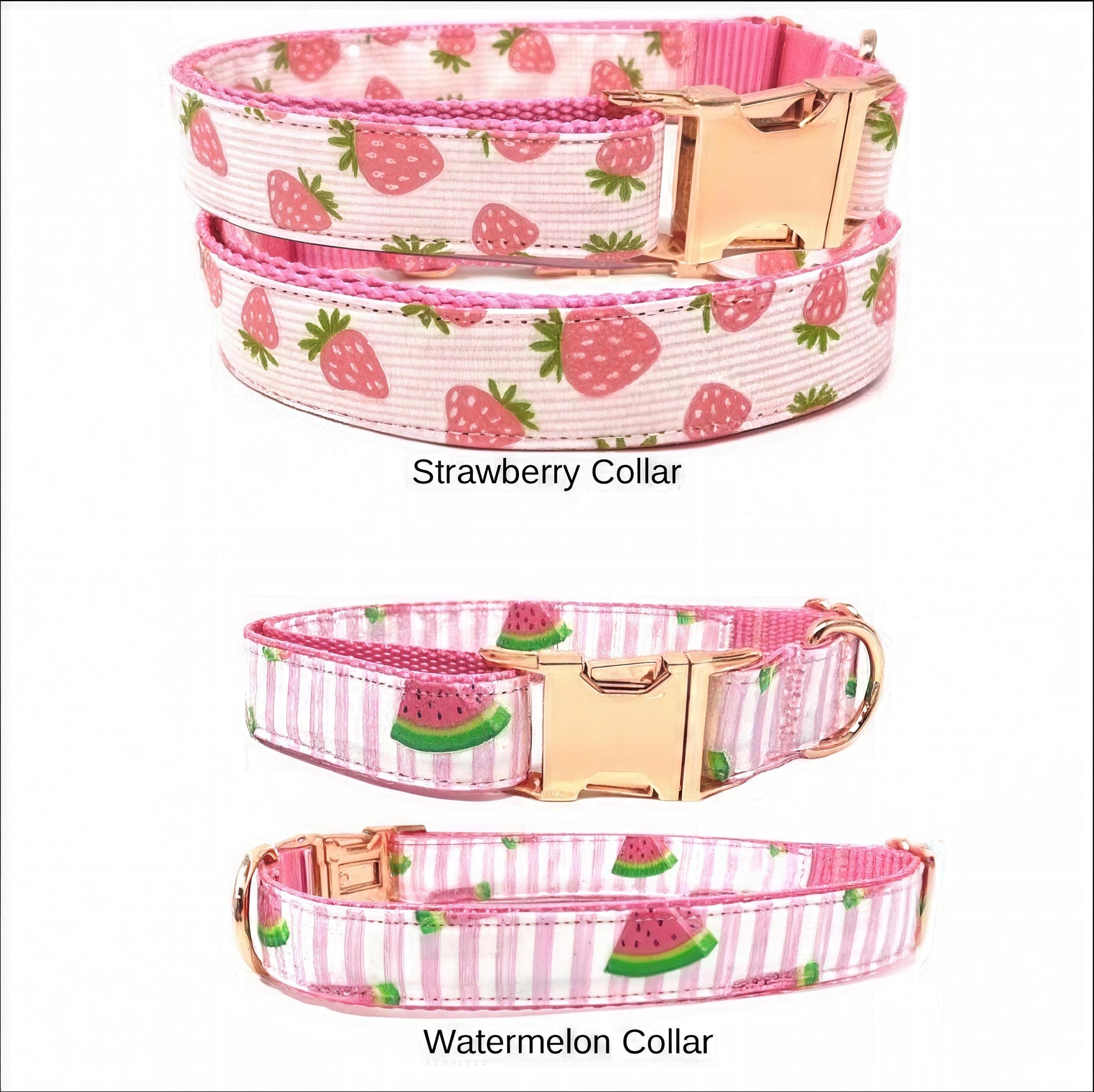 Personalized, Pink Dog Collar, Rose Gold, Girl, Custom, Personalize, Designer, Engraved, Puppy, Cute, Floral, Gingham, Stripe, Polka Dot