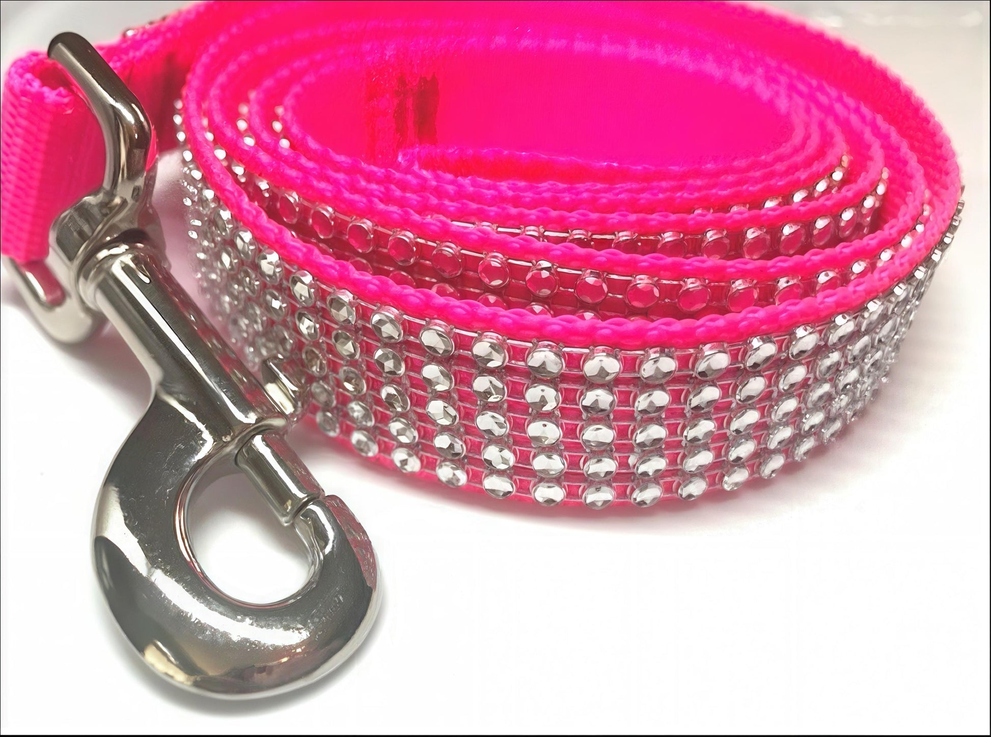 Hot Pink, Rhinestone, Custom, Dog Collar, Girl, Personalized, Engraved, Cute, Designer, Puppy, Cat, Pet, Small, Medium, Large, Diamond