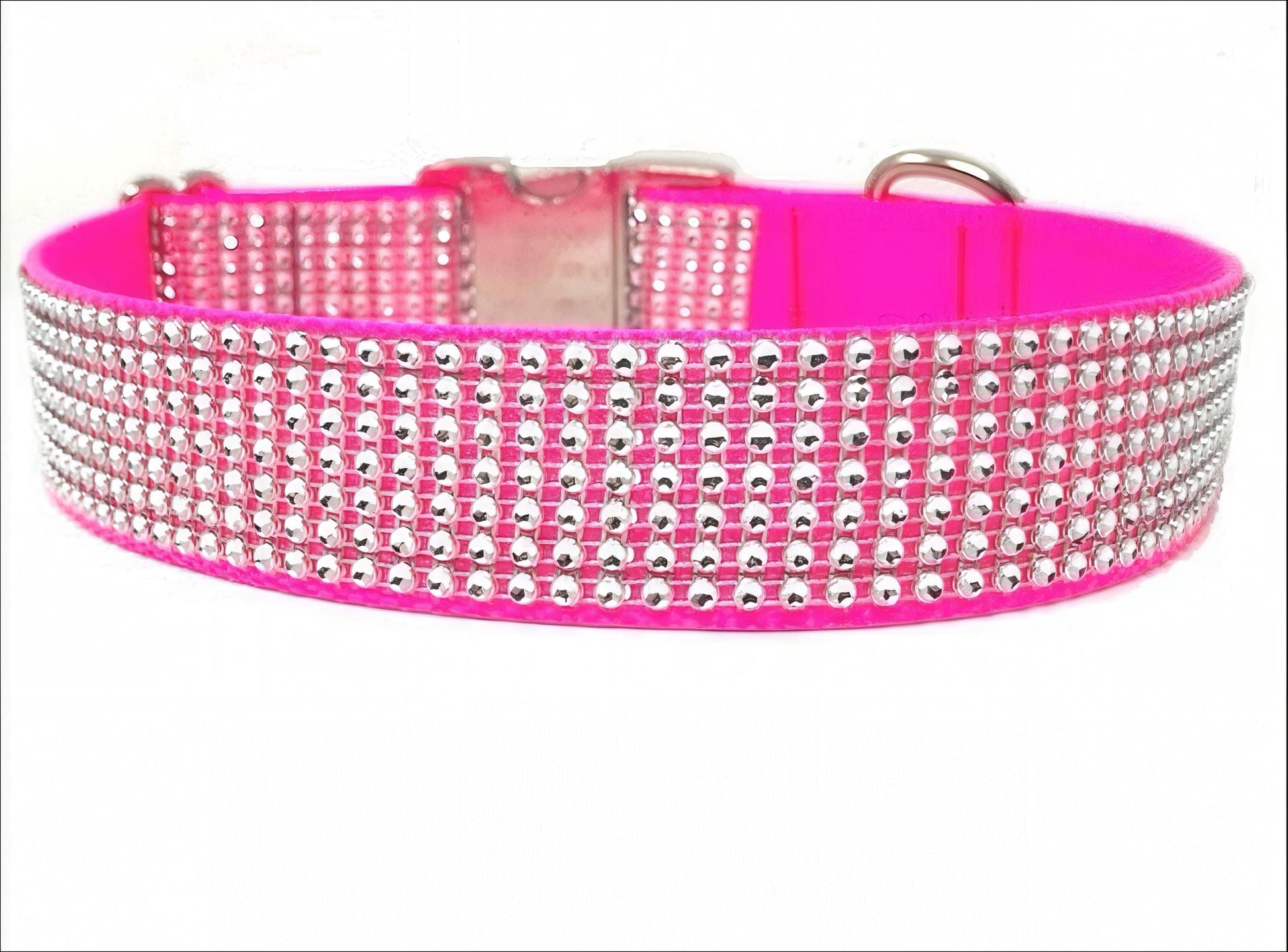 Hot Pink, Rhinestone, Custom, Dog Collar, Girl, Personalized, Engraved, Cute, Designer, Puppy, Cat, Pet, Small, Medium, Large, Diamond