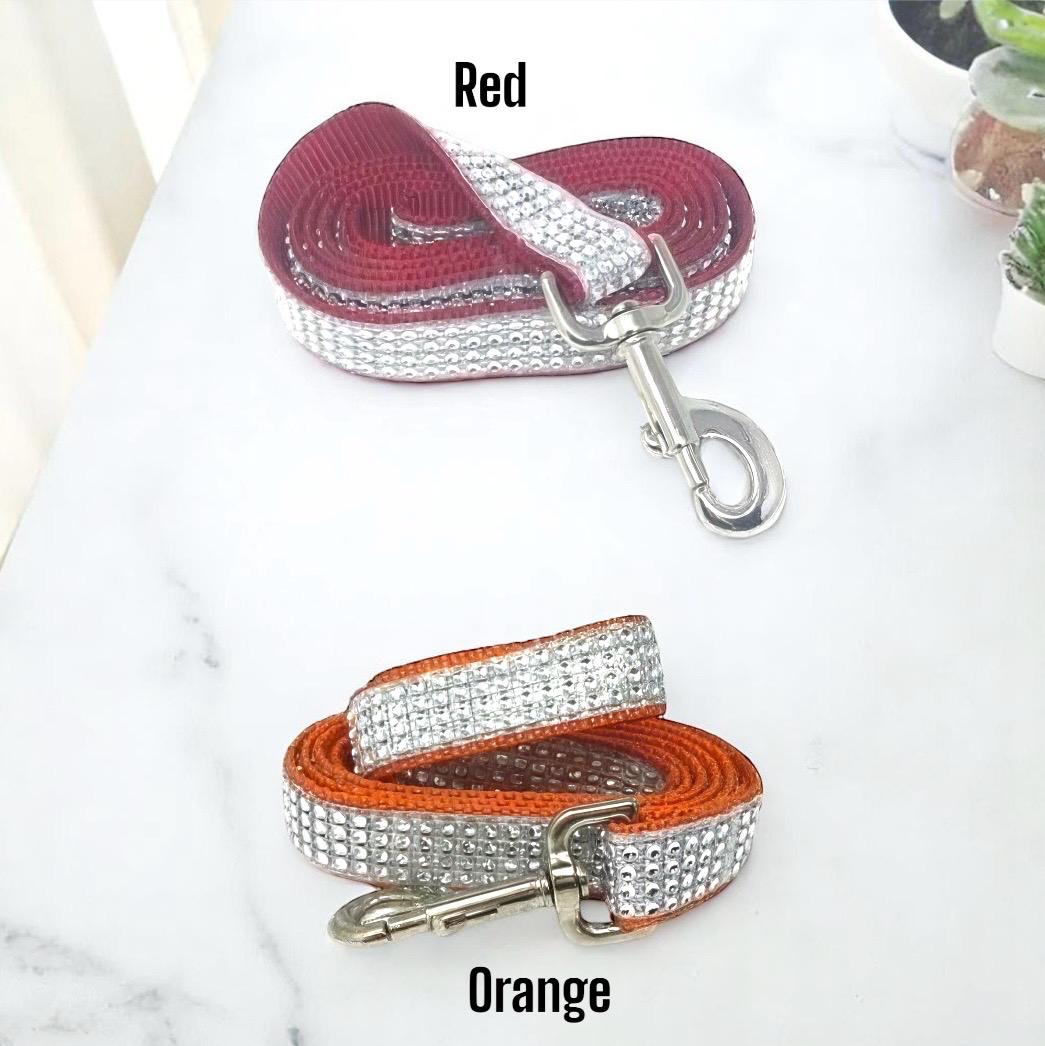 White And Silver Dog Lead, Rhinestone Fancy, Blingy Dog Leash, Girl Dog Leash, Grey Dog Leash, Sparkling Dog Leash, Dog Accessories, Gift