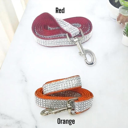 White And Silver Dog Lead, Rhinestone Fancy, Blingy Dog Leash, Girl Dog Leash, Grey Dog Leash, Sparkling Dog Leash, Dog Accessories, Gift