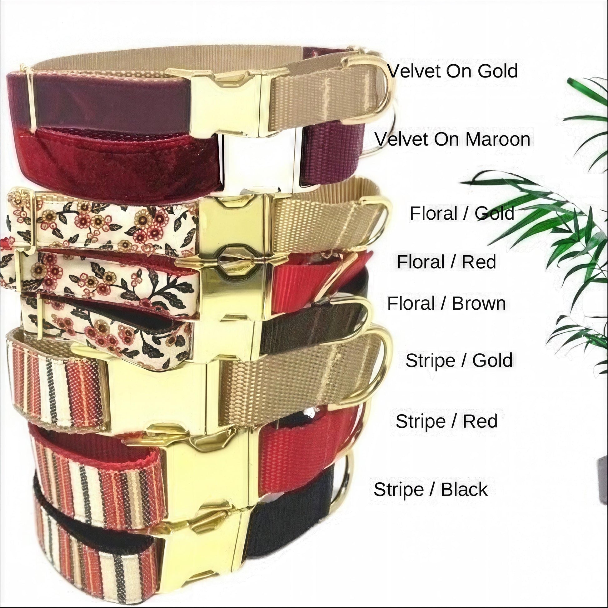 Burgundy Fall Buckle Martingale Dog Collar, Girl, Puppy, Greyhound, Whippet, Custom, Engraved, Designer Dog, Personalized, Maroon, Gold