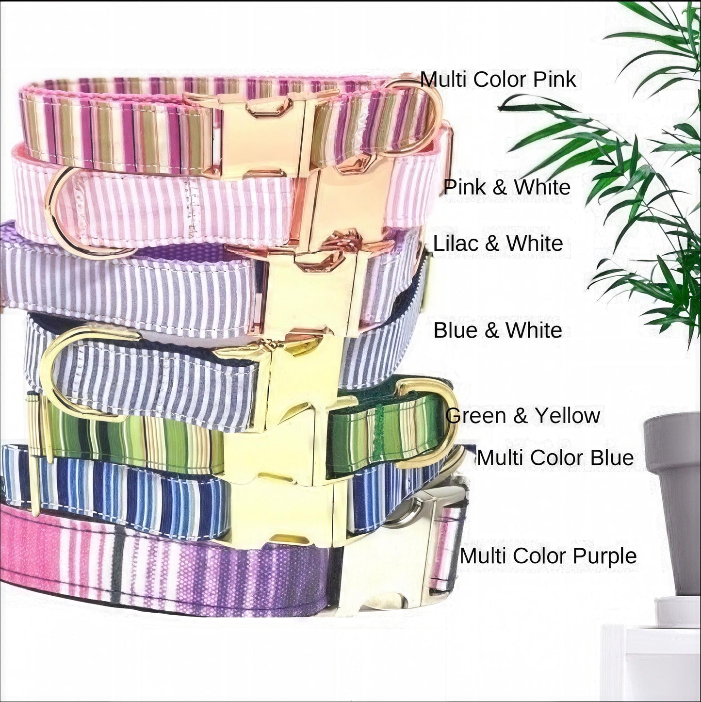 Green Dog Collar, Boy, Girl, Personalized, Stripe, Plaid, Engraved, Custom Pet Collar, Puppy, Designer Dog, Small, Large, Polka Dot, Floral