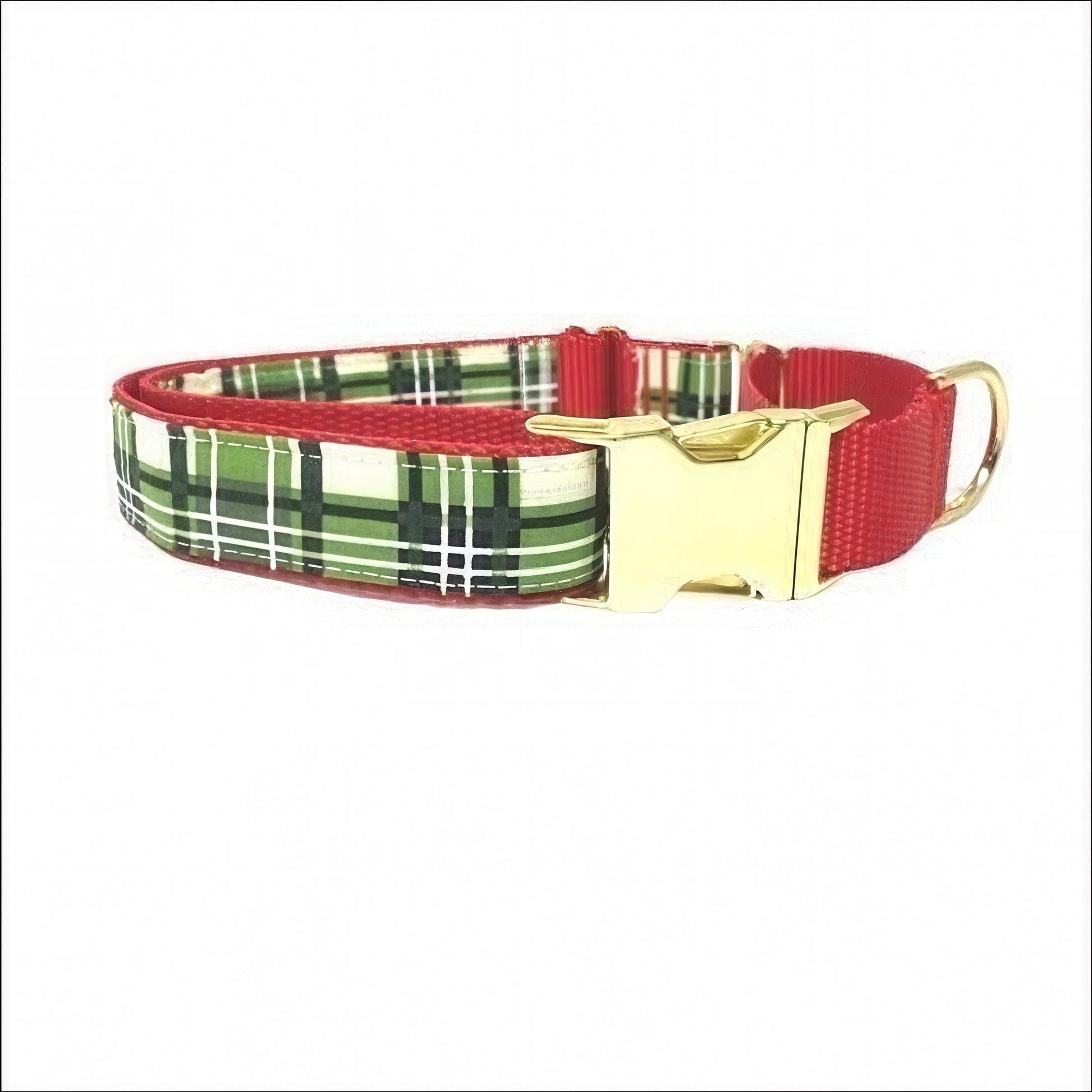 Christmas Plaid Buckle Martingale Dog Collar, Red, Green, Girl, Boy, Holiday, Greyhound, Personalize, Engrave, Custom, Puppy, Whippet