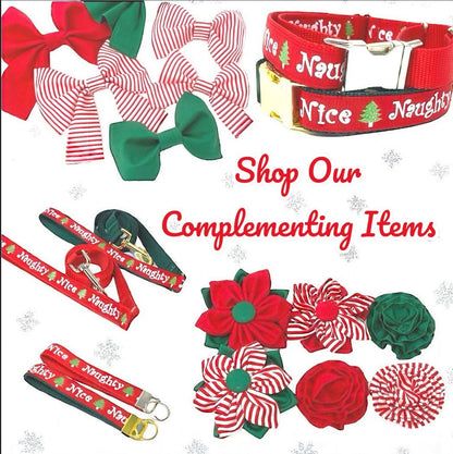 Christmas Polka Dot Buckle Martingale Dog Collar, Grinch, Red, Green, Plaid, Girl, Boy, Greyhound, Whippet, Personalized, Engraved, Custom