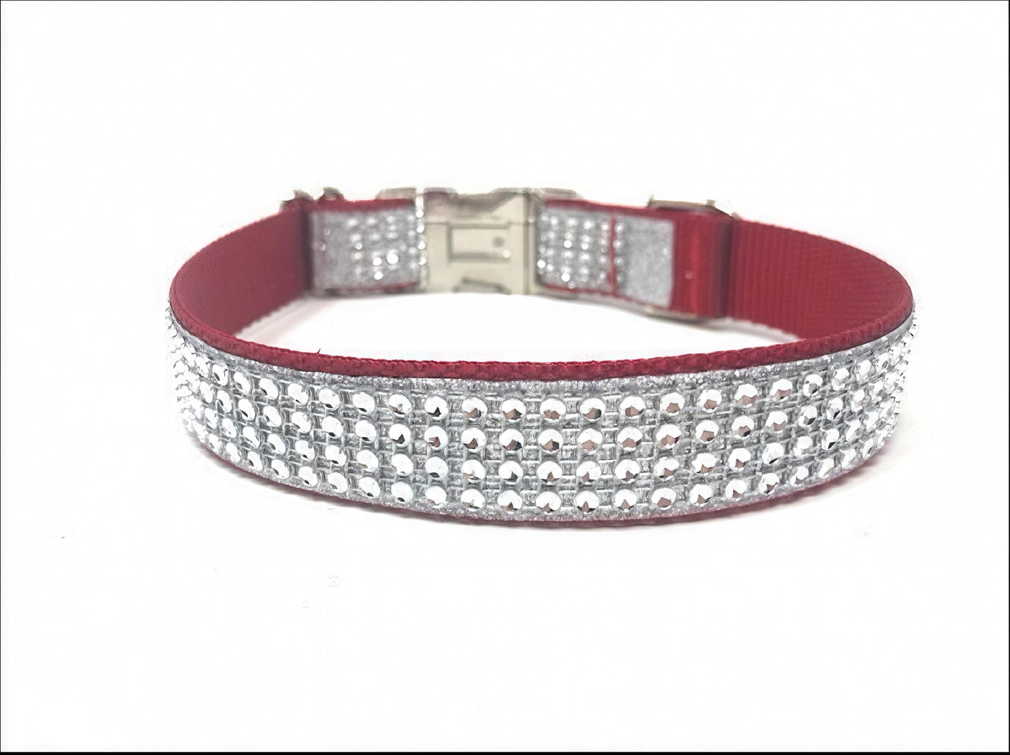 Christmas Red Dog Collar, Fancy, Rhinestone, Bling, Sparkly, Glitter, Female, Girl, Male, Boy, Personalized, Custom, Engraved, Holiday, Cat