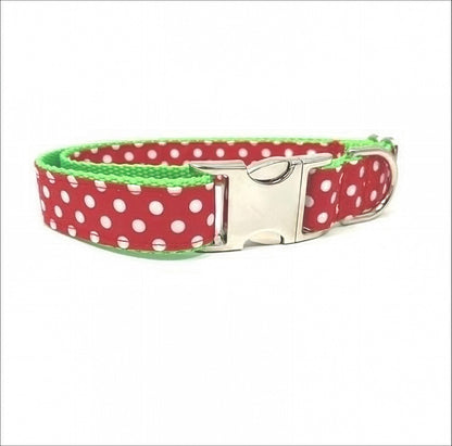 Christmas, Grinch Inspired, Red, White, Neon Green, Polka Dot, Girl Dog Collar, Puppy Collar, Personalized, Engraved, Custom, Cute Pet,
