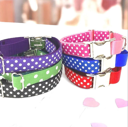 Custom, Buckle Martingale Collar, Polka Dot, Girl, Boy, Designer Dog Collar, Personalize Dog Collar, Puppy Collar, Cute Dog Collar, Designer