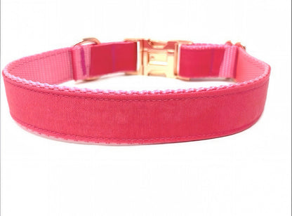Custom Dog Collar, Pink Dog Collar, Rose Gold, For Girls, Personalized, Engraved, Puppy Collar, Large Dog Collar, Cute Dog Collar, Fabric