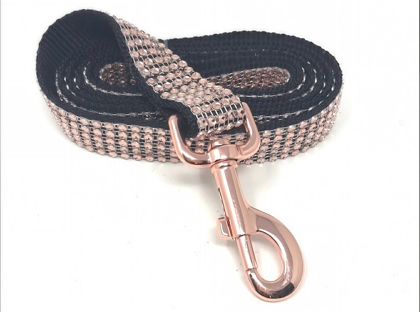 Rose Gold, Rhinestone, Dog Leash, Lead, 5 Foot, Fancy, Bling, Sparkly, Girls, Female, Glam, Wedding, Puppies, Small, Medium, Large