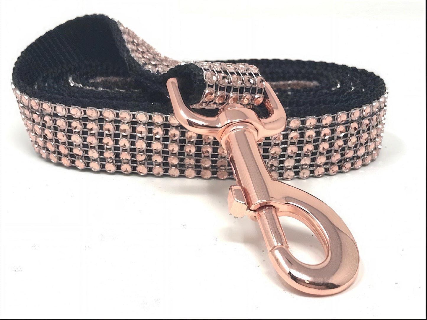 Rose Gold, Rhinestone, Dog Leash, Lead, 5 Foot, Fancy, Bling, Sparkly, Girls, Female, Glam, Wedding, Puppies, Small, Medium, Large