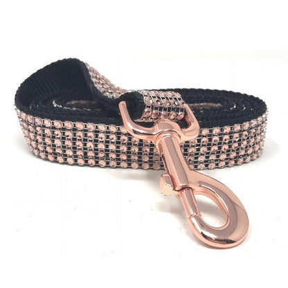 Rose Gold, Rhinestone, Dog Leash, Lead, 5 Foot, Fancy, Bling, Sparkly, Girls, Female, Glam, Wedding, Puppies, Small, Medium, Large