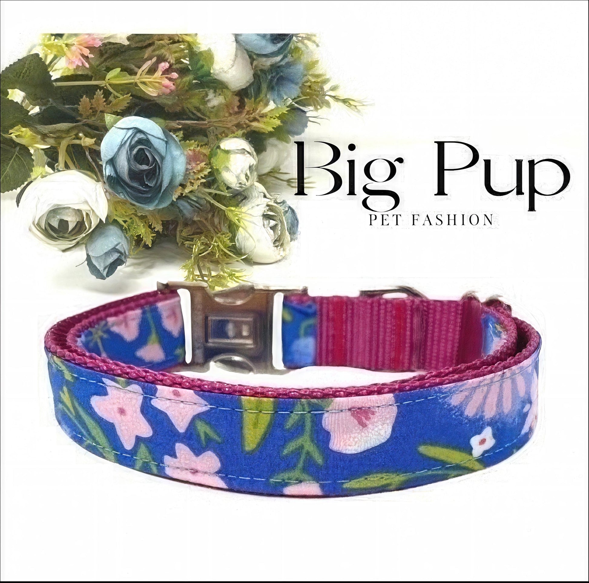 Cute, Personalize, Pink, Blue, Floral Dog Collar, Puppy Collar, Engrave, Custom, Designer Dog Collar, Small, Large, Girl, Daisy, Rose