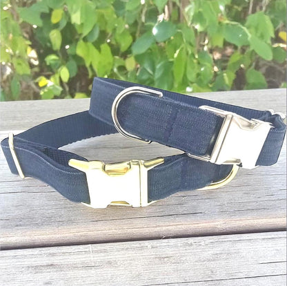 Dog Collar, Blue, Denim, Gold, Silver, Boys, Male, Girls, Female, Cute, Personalized, Engraved, Dog Collars, Fashion, Custom, Cat Collar