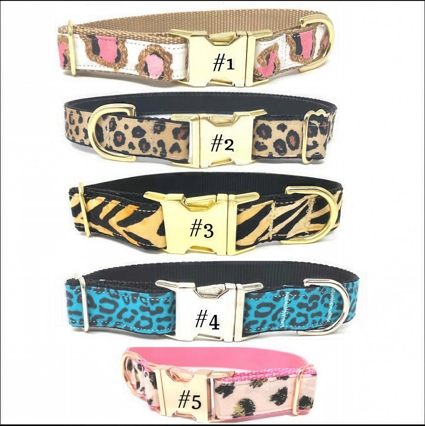 Dog Collar, For Girls, Boys, Leopard, Cheetah, Animal Print, Pink, Custom Dog Collar, Personalize, Engraved Dog Collar, Small, Large, Design
