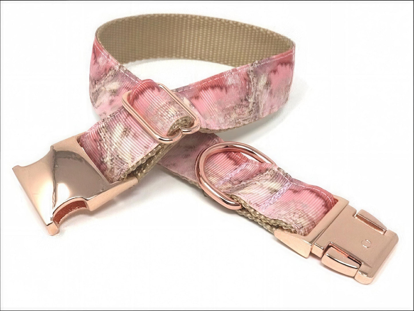 Dog Collar, For Girls, Rose Gold, Pink, Marble, Personalized, Engraved, Female Pet Collar, Cute, Puppy Collar, Designer Dog Collar