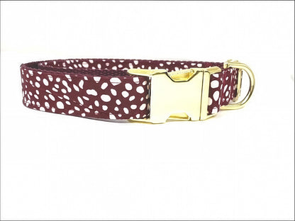 Fall, Burgundy, Dog Collar Girl, Custom, Floral, Personalize, Engraved, Cute, Designer, Puppy, Dalmatian Spot, Small, Medium, Large, Floral