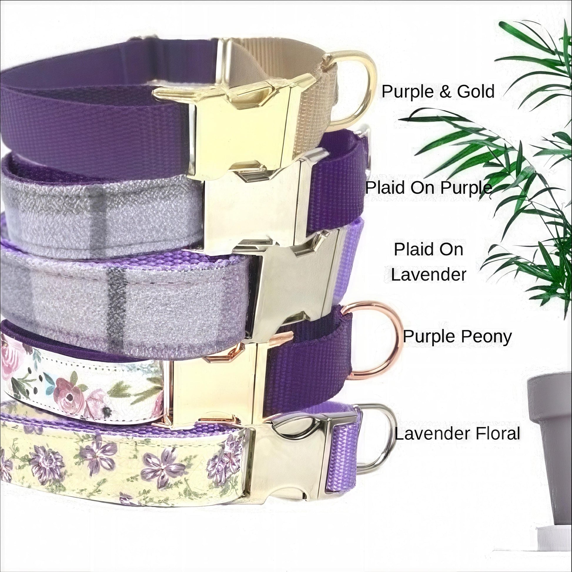 Purple, Buckle Martingale Dog Collar, Greyhound, Whippet, Floral, Girl, Personalize, Custom, Engrave, Puppy Collar, Velvet, Plaid, Rhineston