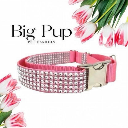 Rhinestone, Buckle, Martingale, Dog Collar, Light Pink, Sparkle, Bedazzled, Girl Dog, Wedding Collar, Personalized, Engraved, Custom