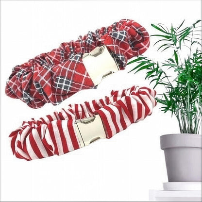 Fall, Orange, Black, Dog Collar Scrunchie Cover, Black + White Stripe, Orange Halloween, Collar Protectors