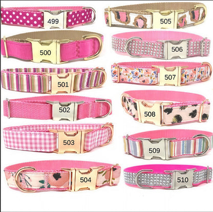 Fancy Girl Dog Collar, Pink + Black, Bling, Wedding, Sparkle Dog Collar, Puppy Collar, Pet Collar, Personalized, Engraved, Custom, Diamond