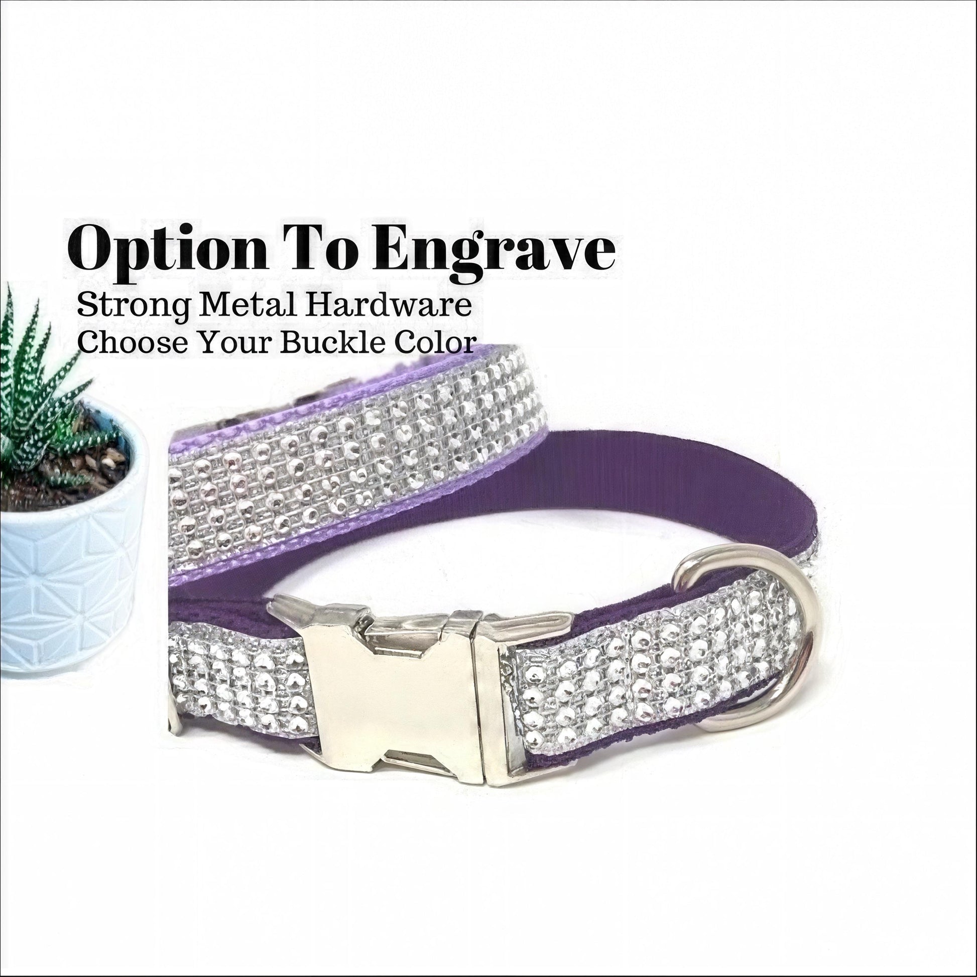 Fancy Girl Dog Collar, Purple, Lavender, Bling, Wedding, Sparkle Dog Collar, Puppy Collar, Pet, Personalize, Engraved, Custom, Diamond