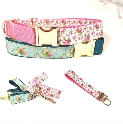 Floral, Pink, Green, Teal, Custom, Dog Collar, Girl, Personalize, Engraved, Cute, Designer, Puppy, Cat, Pet, Small, Medium, Large, Fashion,