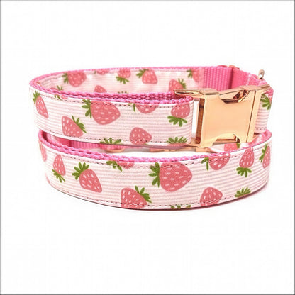 Girl Dog Collar, Pink, Strawberry, Rose Gold, Custom, Personalize, Engrave, Cute, Designer, Puppy, Cat, Pet, Small, Medium, Large, Fashion