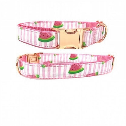 Girl Dog Collar, Summer, Fruit, Watermelon, Puppy Collar, Designer Dog Collar, Personalized Dog Collar, Engraved Dog Collar, Custom Collar