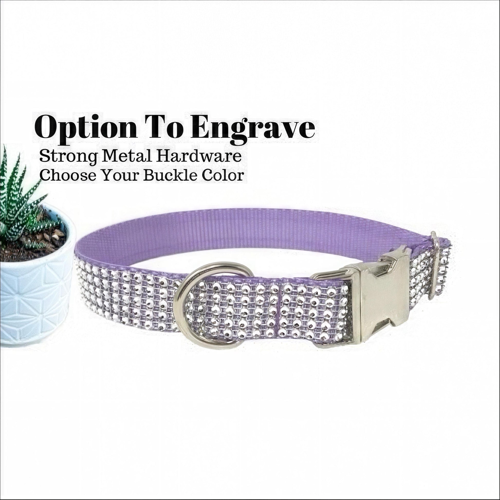 Lilac, Bling, Rhinestone, Girl Dog Collar, Sparkle Puppy Collar, Personalized Pet Collar, Engraved, Custom, Lavender, Wedding, Diamond