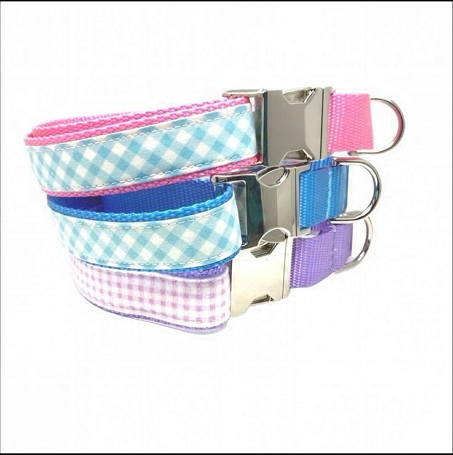 Martingale Dog Collar, Buckle, Easter, Pink Gingham, Blue Plaid, Lavender, Lilac, Girl, Boy, Personalize, Engrave, Custom, Greyhound