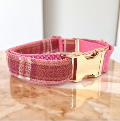 Pink, Personalized, Buckle Martingale Dog Collar, Girl, Custom Dog Collar, Designer, Puppy, Greyhound, Whippet, Plaid, Cute, Large, Fall