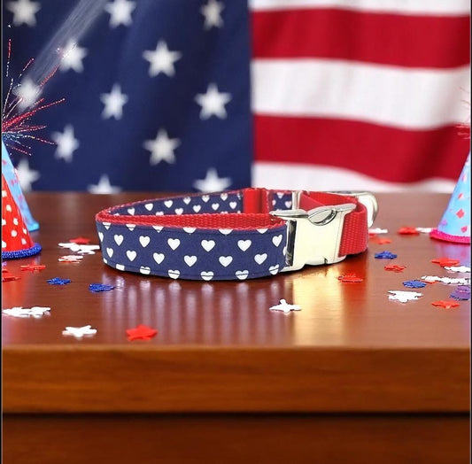 Red, White, Blue, 4th of July, Buckle Martingale Dog Collar, Puppy Collar, Girl, Boy, Personalized, Engraved, Custom, Greyhound, Whippet