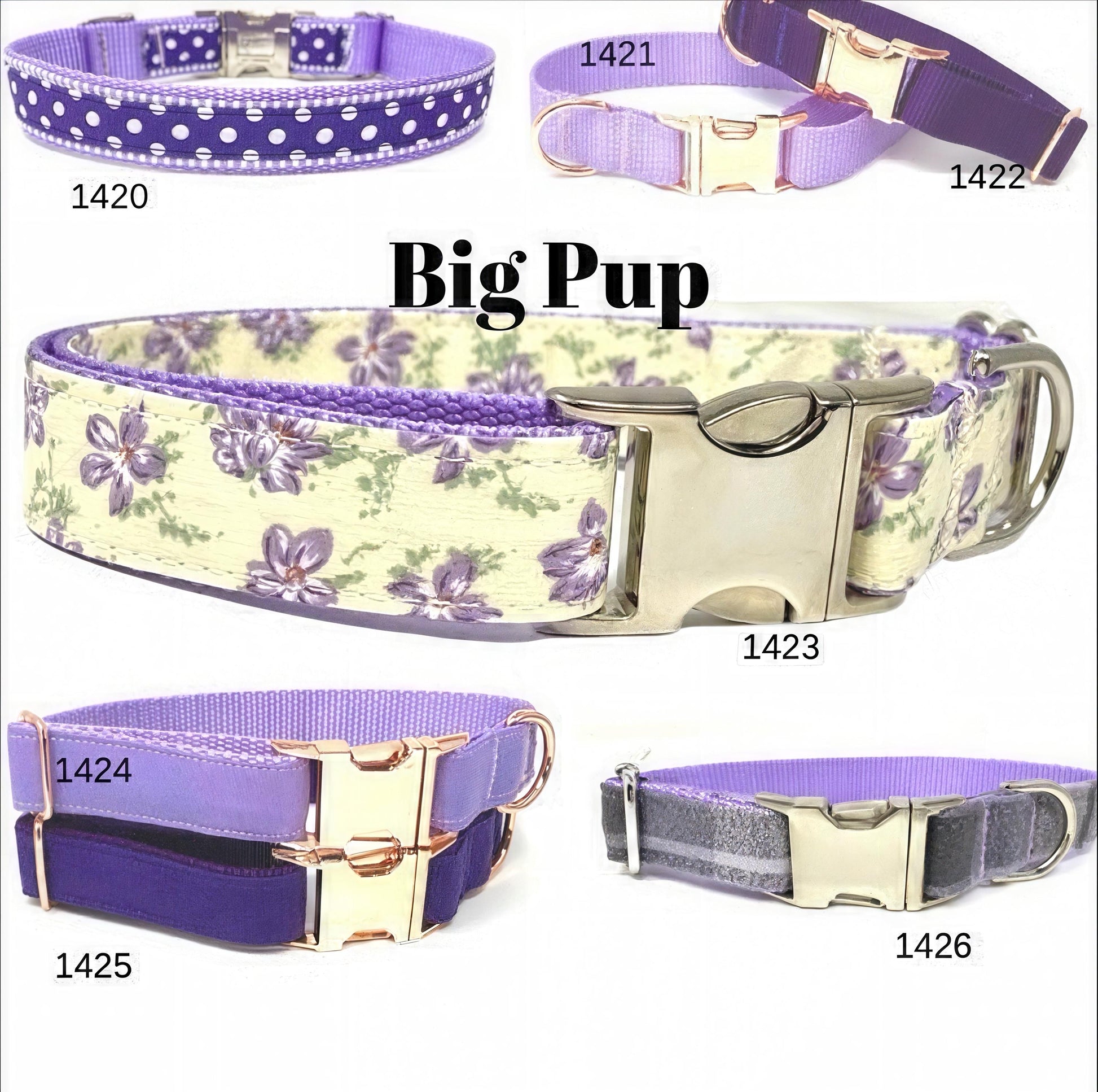 25 Patterns, Custom, Dog Collar, Girl, Personalize, Engrave, Cute, Designer, Puppy, Cat, Pet, Small, Medium, Large, Fashion, Pink, Purple