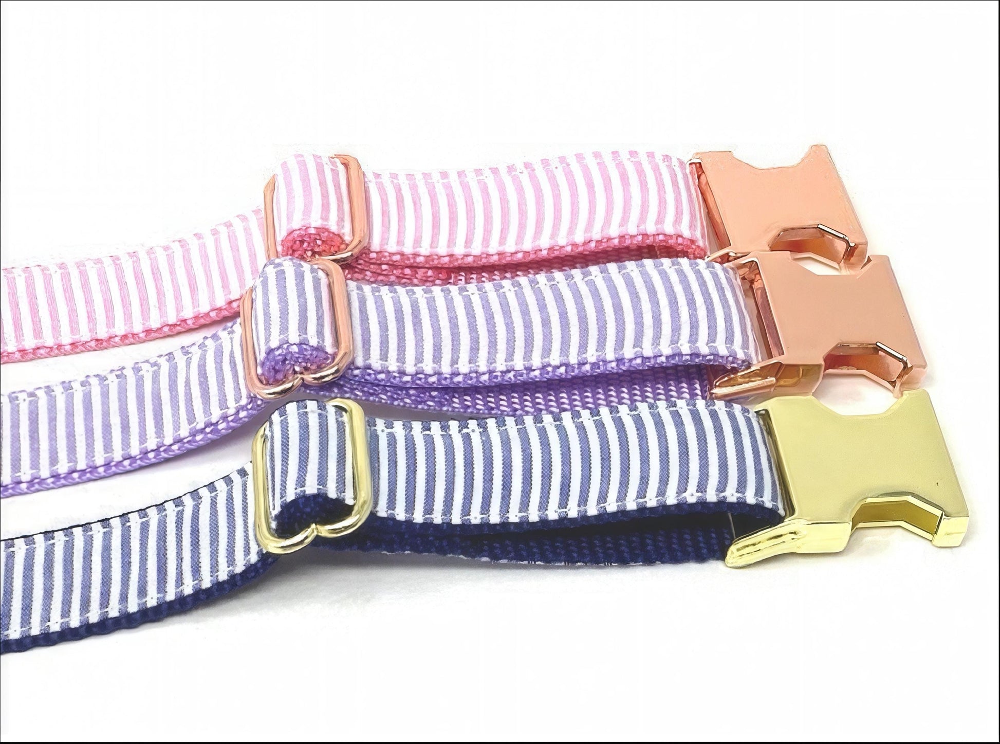 Striped, Pastel, Custom, Dog Collar, Girl, Boy, Personalize, Engrave, Cute, Designer, Puppy, Pet, Small, Medium, Large, Fashion, Pink, Blue