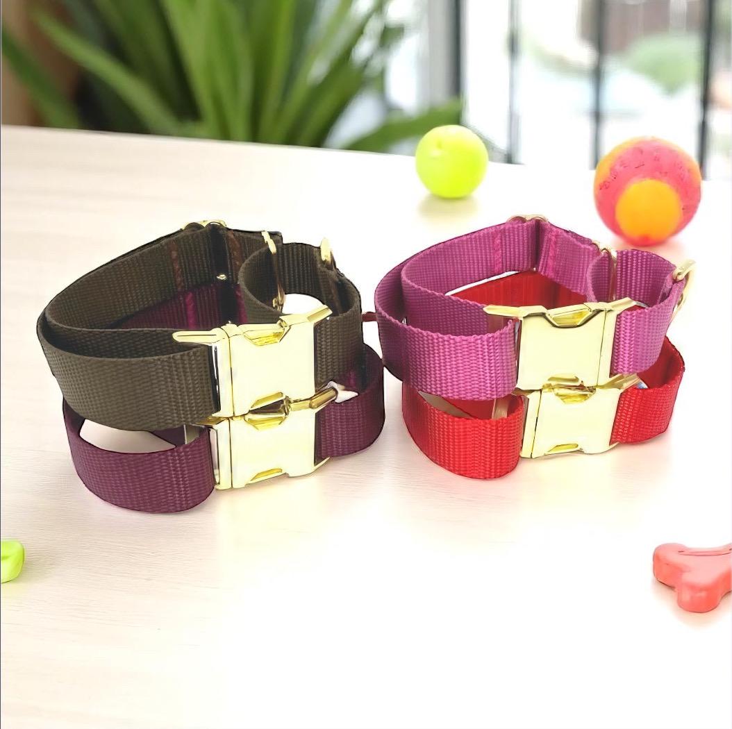 Martingale Dog Collar, W/Buckle, Red, Brown, Dog Collar Girl, Boy, Personalized, Engraved Dog Collar, Custom Dog Collar, Puppy Collar, Large