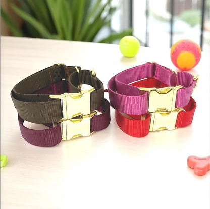 Martingale Dog Collar, W/Buckle, Red, Brown, Dog Collar Girl, Boy, Personalized, Engraved Dog Collar, Custom Dog Collar, Puppy Collar, Large