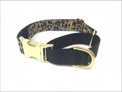 Martingale Dog Collar, With Buckle, Leopard Print, Cheetah, Animal, Gold, Female, Girls, Personalized, Engrave, Fall, Winter, Choker