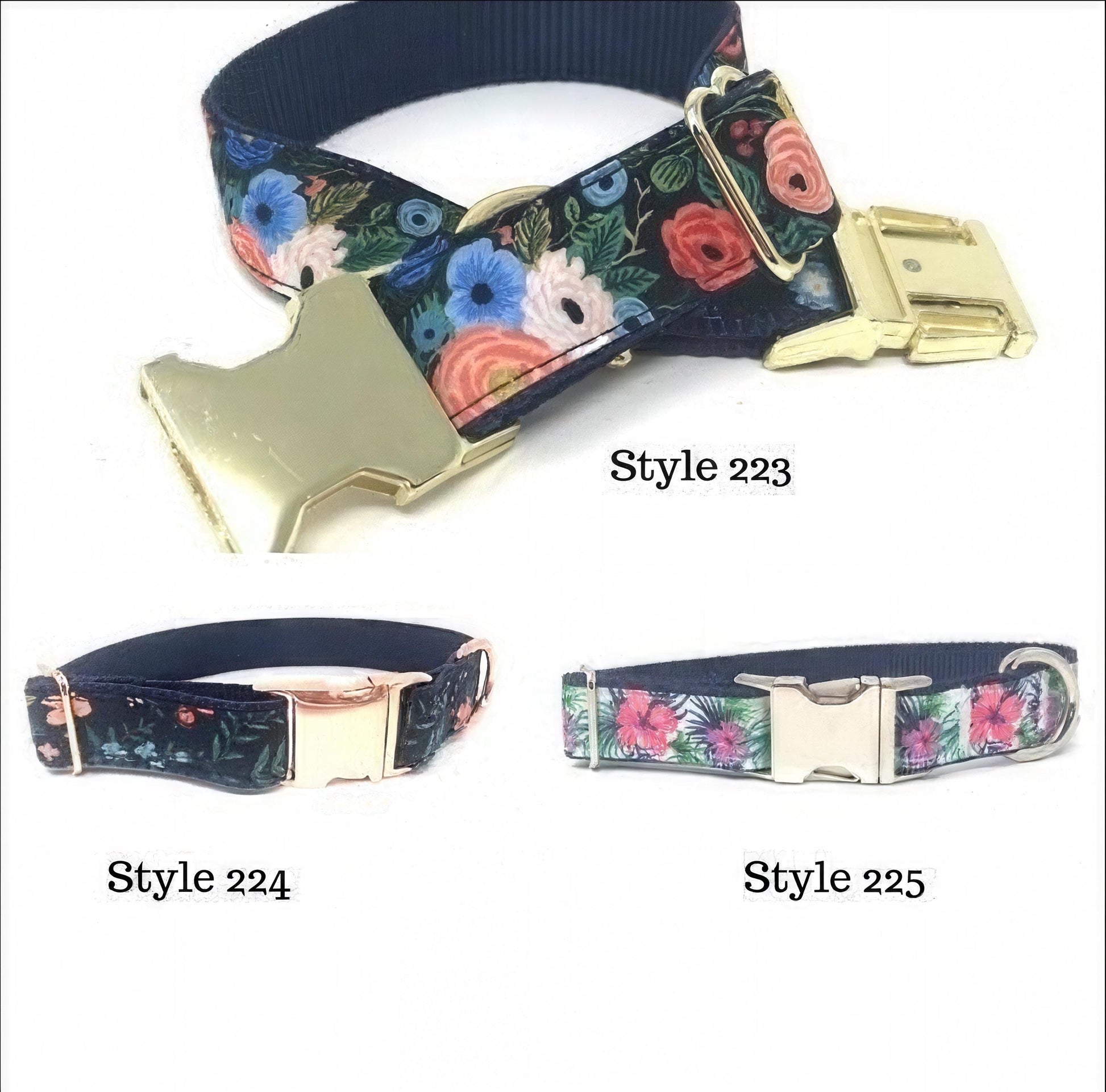 Personalized, Pink Dog Collar, Rose Gold, Girl, Custom, Personalize, Designer, Engraved, Puppy, Cute, Floral, Gingham, Stripe, Polka Dot