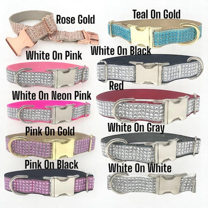 Option To Engrave, Custom, Rhinestone, Dog Collar, Fancy, Bling, Sparkle, Girl, Puppy, Small, Wedding Dog Collar, Black, Cute, Designer Dog