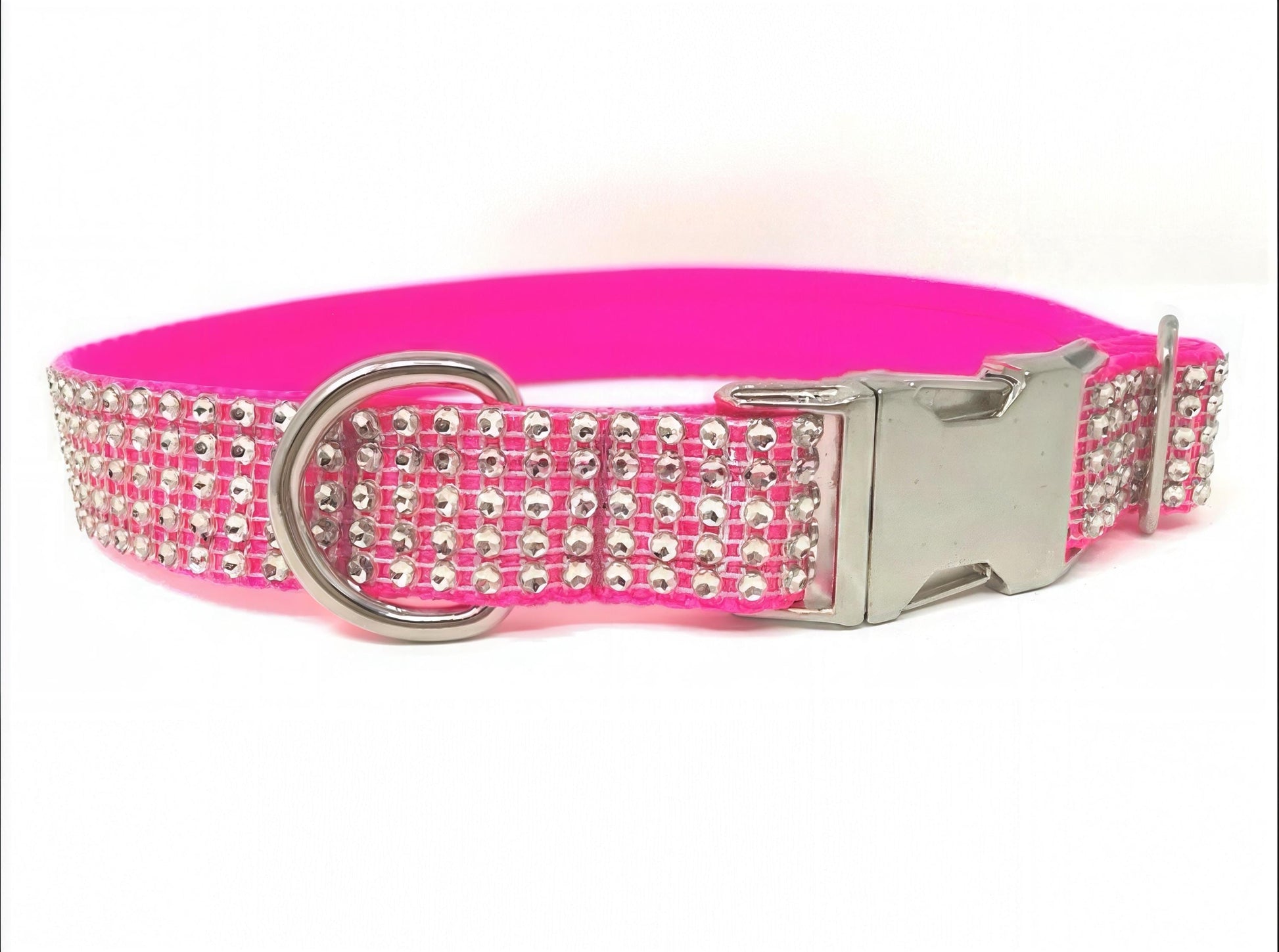 Hot Pink, Rhinestone, Custom, Dog Collar, Girl, Personalized, Engraved, Cute, Designer, Puppy, Cat, Pet, Small, Medium, Large, Diamond