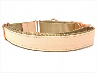 Peach, Custom, Buckle Martingale Dog Collar, Girl, Personalized, Engraved, Cute, Designer, Puppy, Greyhound, Whippet, Rose Gold, Pink