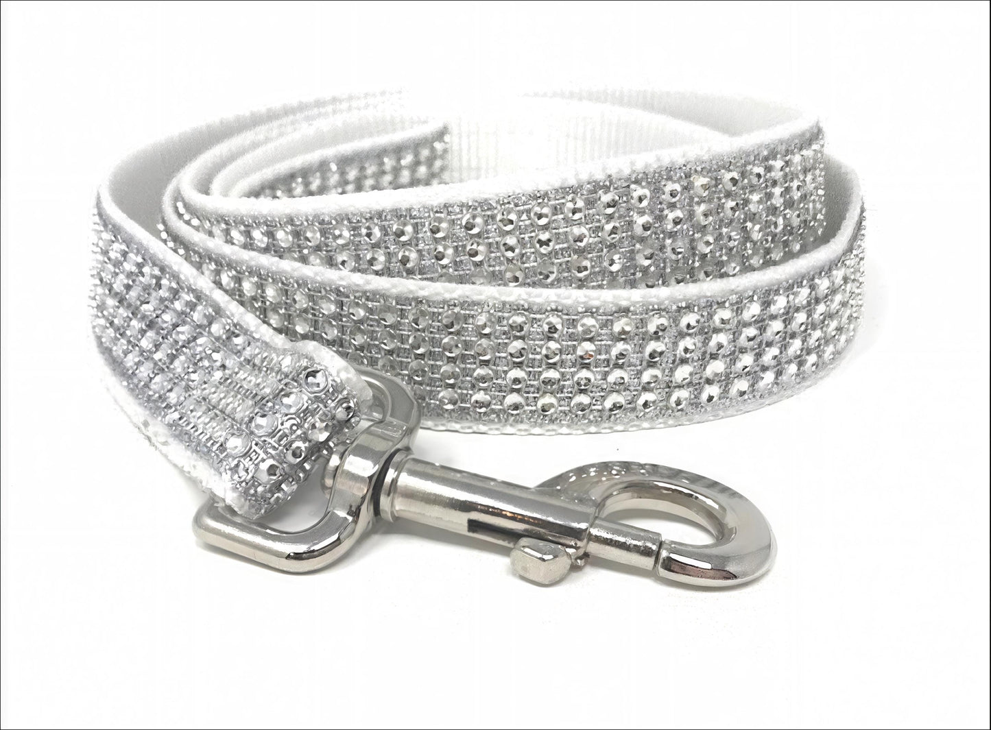 White And Silver Dog Lead, Rhinestone Fancy, Blingy Dog Leash, Girl Dog Leash, Grey Dog Leash, Sparkling Dog Leash, Dog Accessories, Gift