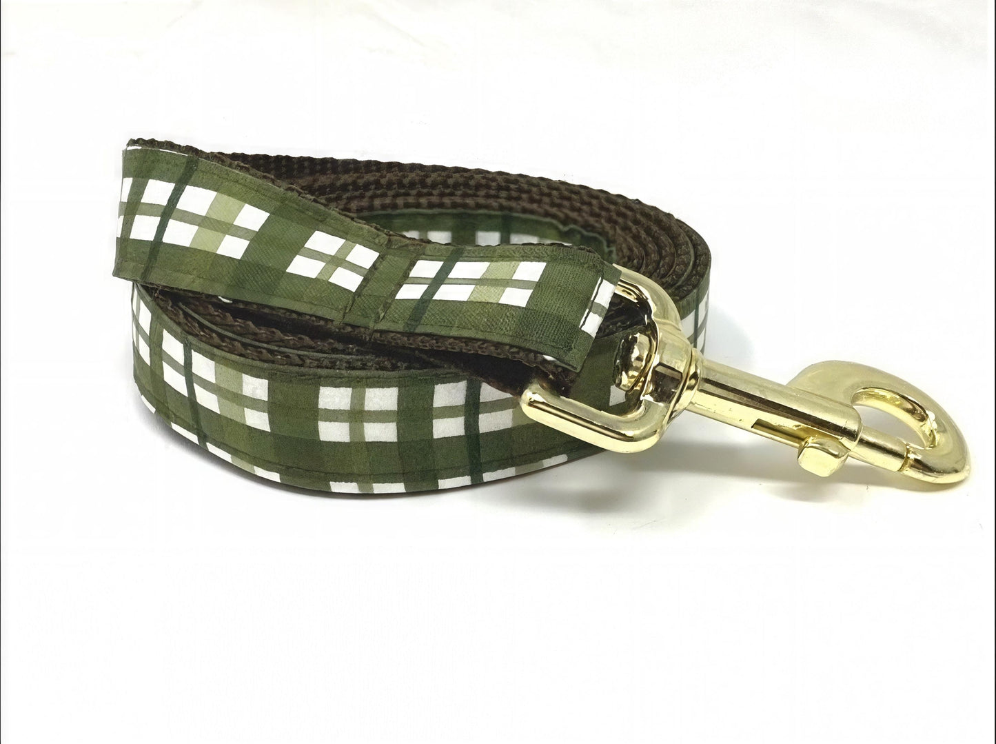 Boy Dog Collar, Plaid, Fall | Autumn Dog Collar, Green, Brown, Personalized, Engraved, Custom Dog Collar, Puppy Collar, Designer Collar, Sma