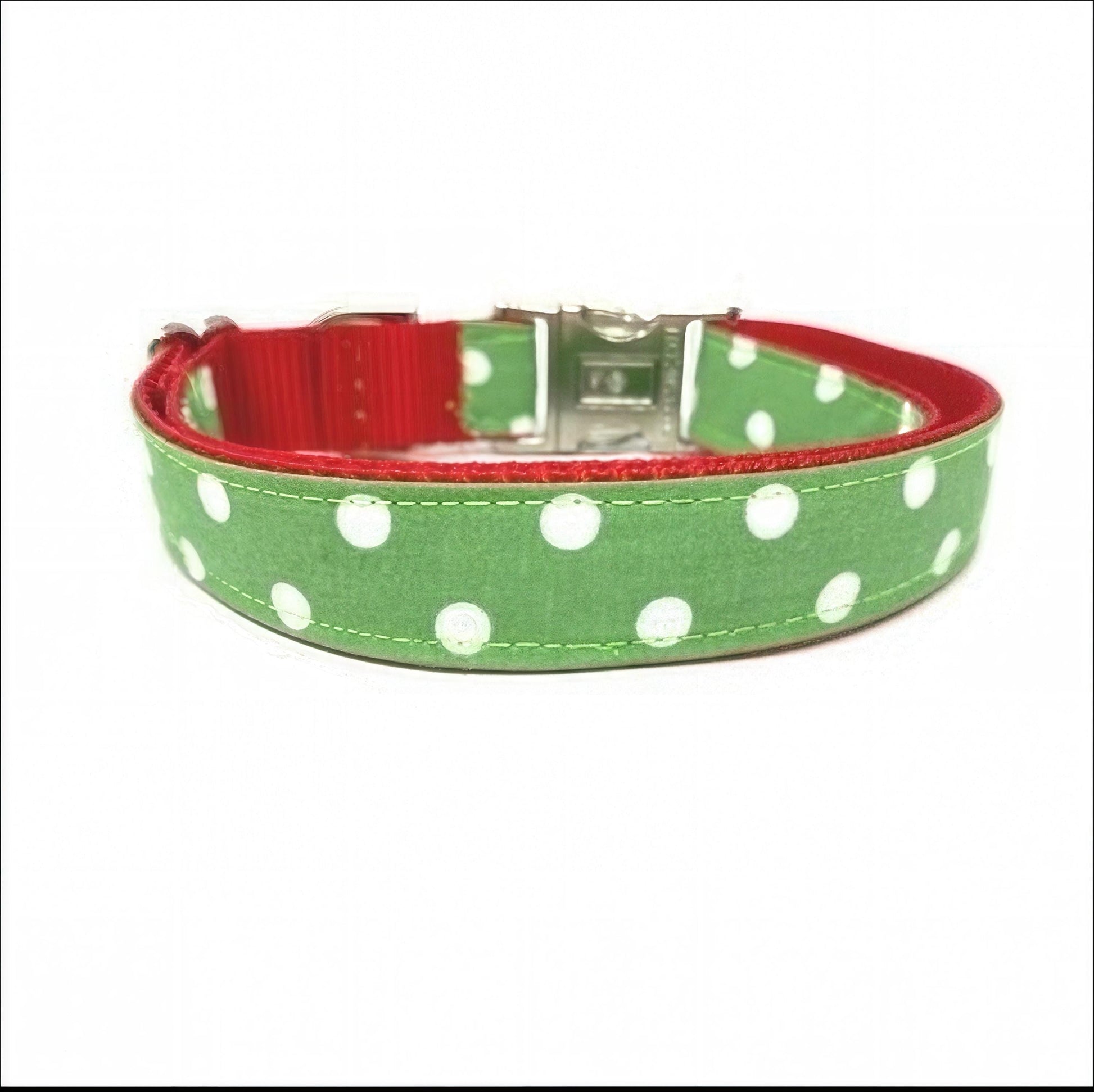 Christmas Grinch Inspired, Polka Dot, Red, Green, Dog Collar, Girl, Boy, Cute, Holiday, Personalized, Engraved, Custom, Puppy Collar, Large