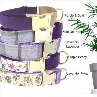 Personalized Option, Lavender, Martingale Dog Collar With Buckle, Custom, Engraved, Greyhound, Floral, Girl, Puppy Collar, Plaid, Rhinestone