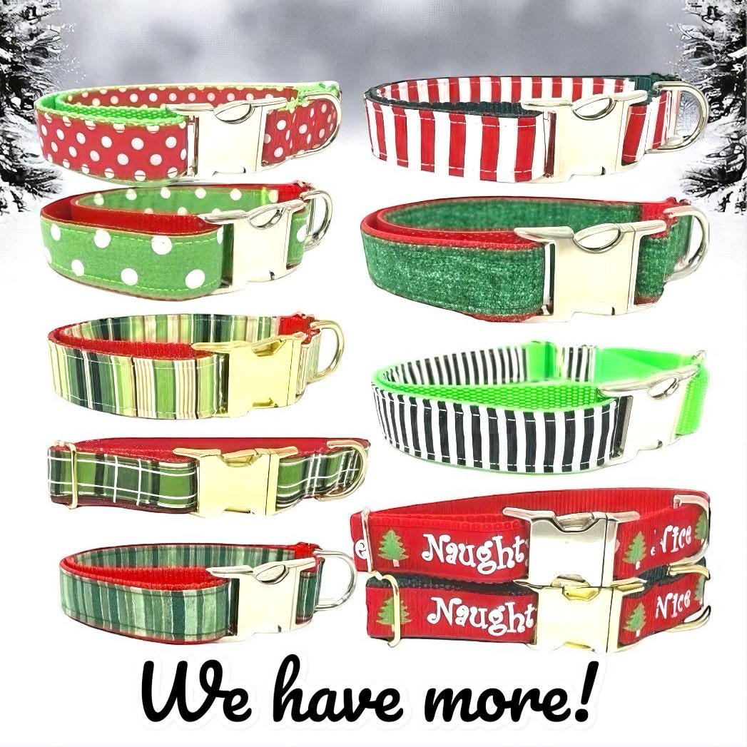 Christmas Plaid Buckle Martingale Dog Collar, Red, Green, Girl, Boy, Holiday, Greyhound, Personalize, Engrave, Custom, Puppy, Whippet