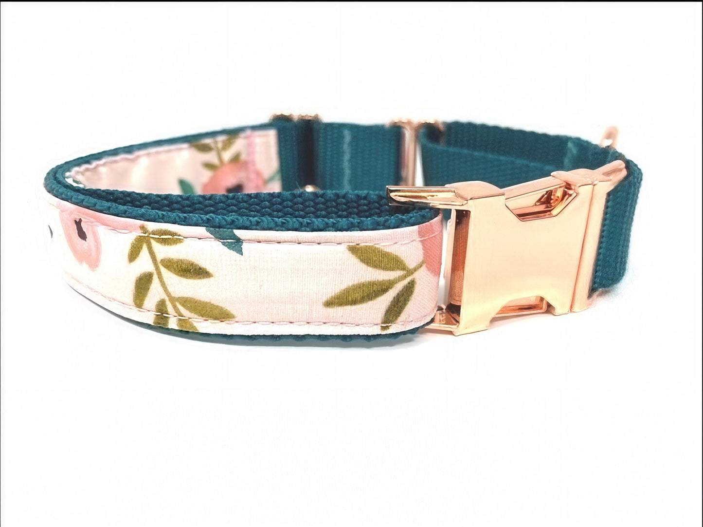 Custom, Buckle Martingale Dog Collar, Pink, Green, Floral, Girl, Big Pup Pet Fashion, Designer, Fabric, Fashion, Summer, Spring, Cute, Small